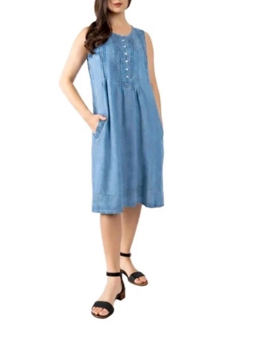 Sleeveless Light Blue Denim Sundress